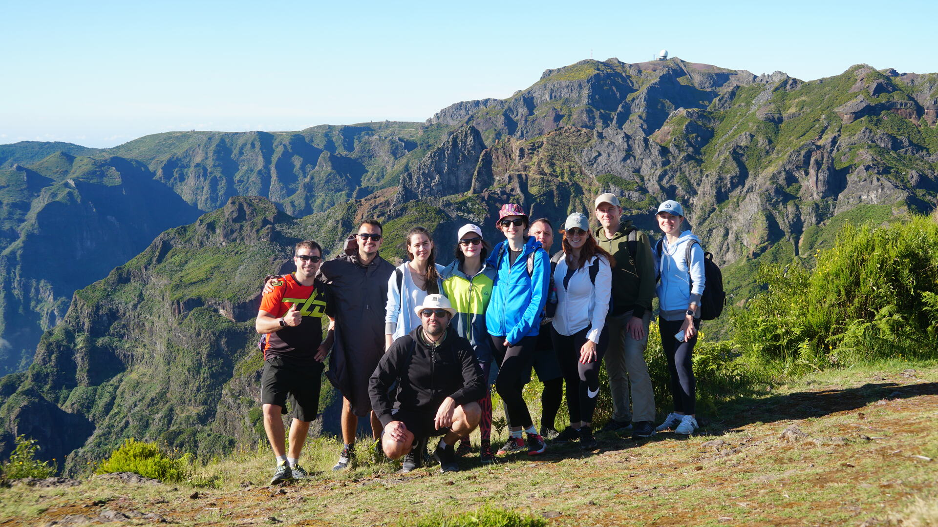 corporate team hiking together in Madeira, Portugal
